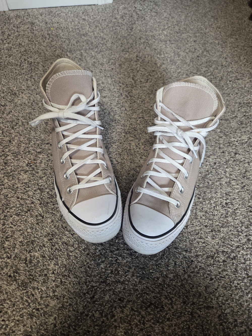 Converse High-Top Chunky Sneakers in Taupe
